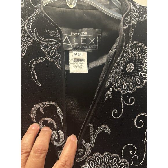 Alex Evenings Petite Women's Sz.PM 2 PC Set Petite Vintage Blazer Jacket Top - Picture 4 of 9